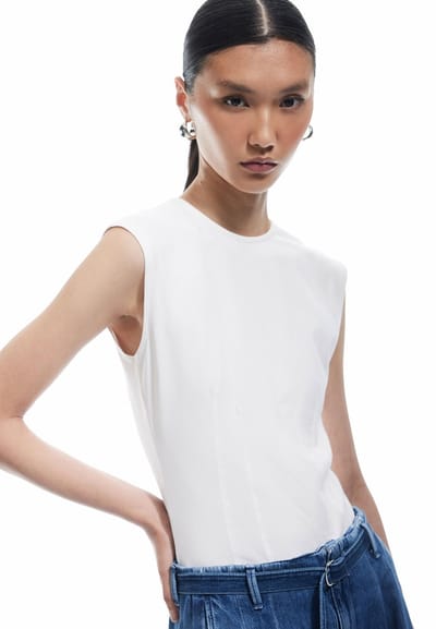 Ronde kraag Mouwloos Tanktop