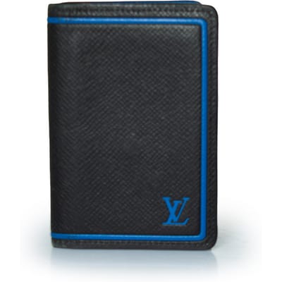 Louis Vuitton Taiga organizer in zwart en blauw