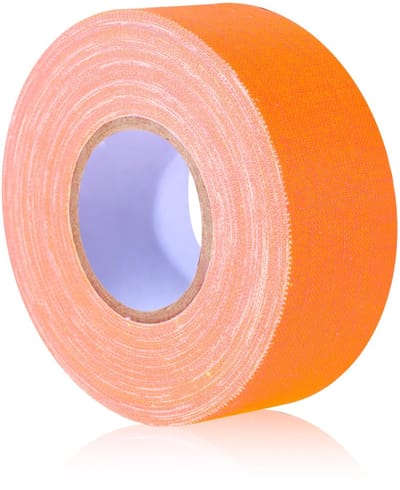 SnelShoppen - Neon Oranje Gaffer Tape 25mm x 15m - Fluorescent Adhesive Tape voor Feesten, Decoratie, Speelvloeren, UV Actief, Sterke Hechting, Reflec