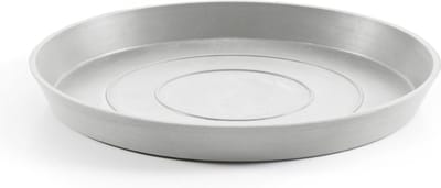 Ecopots Saucer Round - White Grey - Ø28,7 x H3 cm - Ronde witgrijze onderschotel met waterreservoir