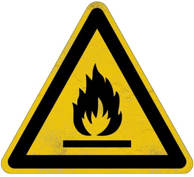 Ontvlambare stoffen waarschuwingsbord - W021 | Sign Again materiaal | 40 cm