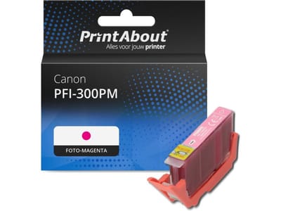 PrintAbout huismerk Inktcartridge PFI-300PM Foto-magenta Geschikt voor Canon
