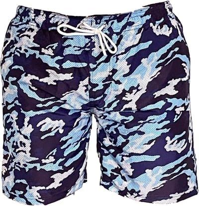 Zwemshort Camouflage Toscane blauw - Maat XL - Zwemshort Heren Blauw - Shark One