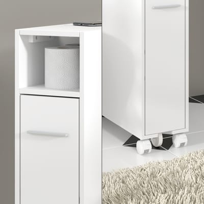 Vicco Niva Toiletkast – 18 x 71.3 cm Met uittrekbaar compartiment Wit