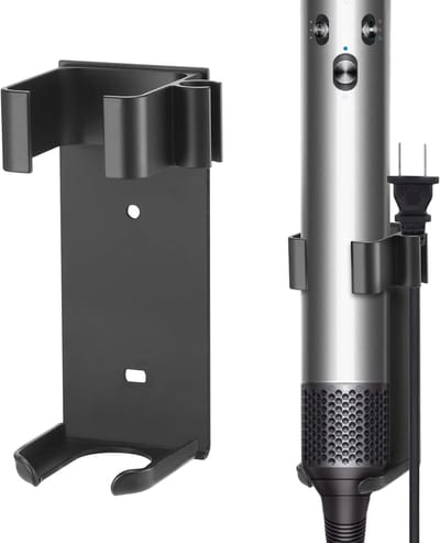 Strijkijzer accessoire - Compatibel support, metalen wandmount voor krulapparaat, glatijzer, aluminium (zwart)