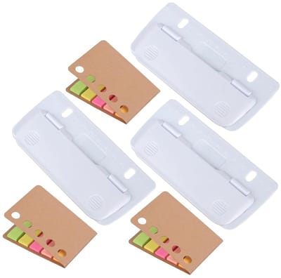 Mini Pocket Hole Punch Set met Zelfklevende Notities, Perforator met Liniaal voor Labelbinding en Kantoorgebruik, Ideaal voor School en Thuis