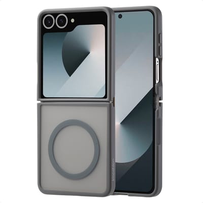 imoshion Hoesje - Geschikt voor Samsung Galaxy Z Flip 7 - Color Guard Backcover met Magnetische Ring - Grijs