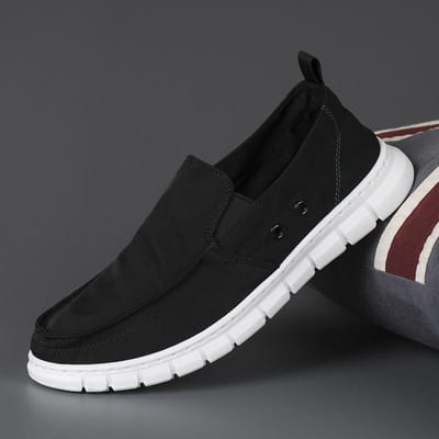 Nieuwe Lente Herenschoenen Trendy Schoenen Heren Canvas Schoenen Koreaans Veelzijdig Trendy Ademende Casual Schoenen Lente en Herfst Schoenen 44 black