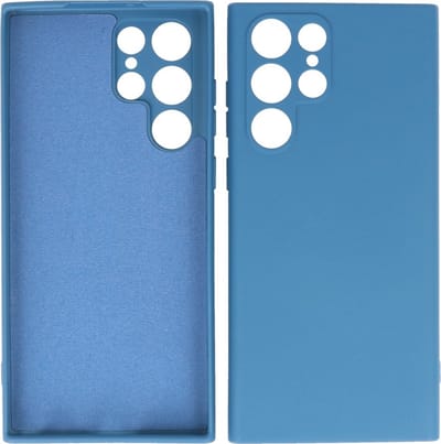 Hoesje Geschikt voor Samsung Galaxy S22 Ultra - 2.0mm Dikke Fashion Telefoonhoesje Backcover - Siliconen Hoesje - Navy