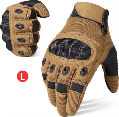Livano Airsoft Handschoenen - Tactical - Tactical Gloves - Leger - Tactical Handschoenen Hardknuckle - Paintball - Militaire - Touchscreen - Bruin L