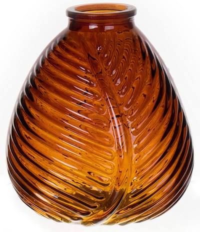 Bellatio Design Bloemenvaas - bruin transparant glas - 14 x 16 cm - vaas