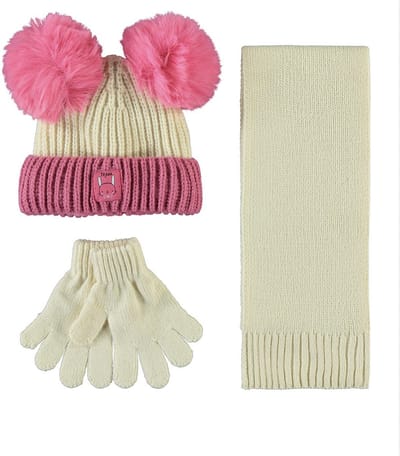 3-delige set baby/peuter meisjes muts met handschoenen en sjaal - Baby muts set - 1 - 3 jaar
