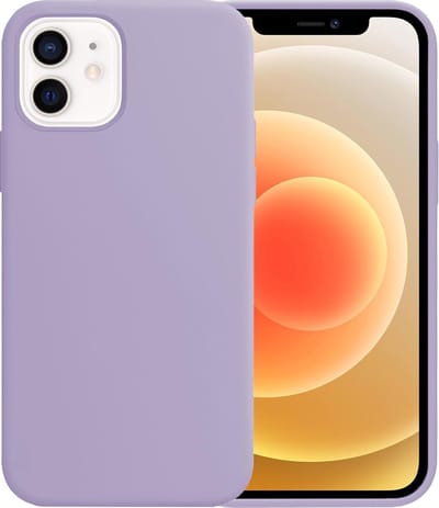 Hoesje - Geschikt voor Apple iPhone 12 - Sterk & Shockproof - Hoes Cover - Siliconen Case - Telefoonhoesjes - Lila