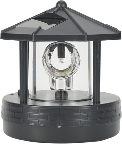 Zonne-energie Vuurtoren Tuinlamp met 360 Graden Draaibare LED