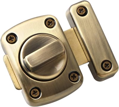 Deurgrendel Diefstalbeveiliging voor Deur, Raam, Kast en Tuin - Bronzen Afwerking Zinklegering