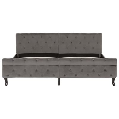 vidaXL - Bedframe - fluweel - grijs - 180x200 - cm