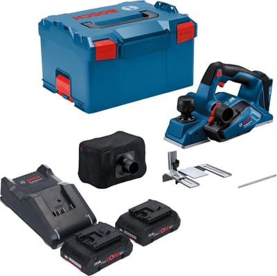Bosch GHO 18V-26 Professionele accuschaafmachine 18 V 2,6 mm borstelloos + 2x ProCORE accu 4.0 Ah + lader + L-Boxx