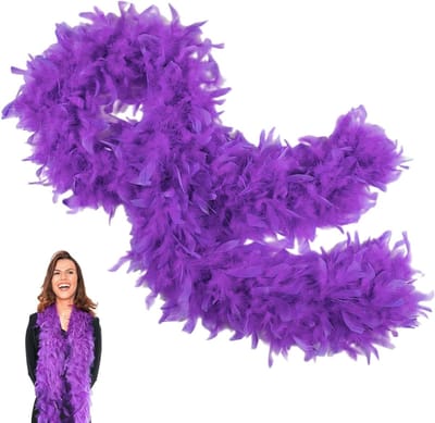 Paarse veren boa voor feesten, kostuums en carnaval - Luxe en kleurrijke accessoires