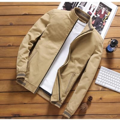 Winter Nieuwe Herenjas Plus Fleece en Dikke Koreaanse Slim Herenjas Opstaande Kraag Herenmode 5xl beige