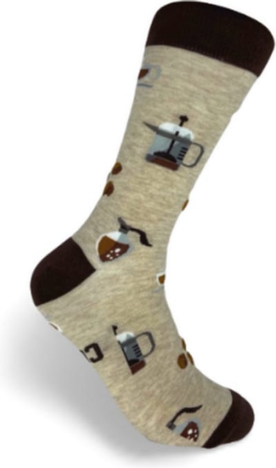 ZOETTT Koffie sokken beige - Sokken - Leuke sokken - Vrolijke sokken - Cappuccino - Latte - Americano - Koffie cadeau - Cadeau voor mannen - sokken met tekst