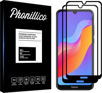 Screenprotector voor Honor 8A - 2 stuks Beschermglas van glas Transparante glazen schermbeschermfolie met zwarte randen