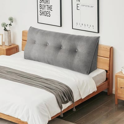 Groot Rugkussen voor Bed en Bank - 120cm Zacht Corduroy Hoofdeinde Kussen voor Rugondersteuning