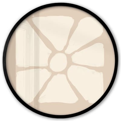 Poster in lijst Rond - Fotolijst 40x40 cm - Posters - Bloemen - Pastel - Beige - Kunst - Ronde posterlijst zwart - Decoratie - Wanddecoratie woonkamer - Muurdecoratie slaapkamer