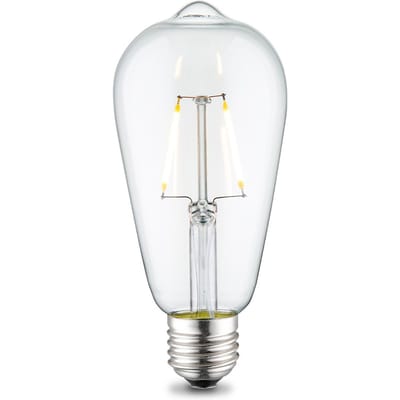 Edison Vintage LED filament lichtbron Drop - Helder - ST64 Deco - Retro LED lamp - 6.4/6.4/14cm - geschikt voor E27 fitting - 2W 160lm 3000K - warm wit licht