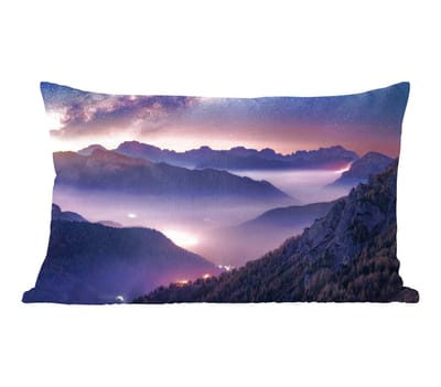 Sierkussens - Kussentjes Woonkamer - 50x30 cm - Bergen - Sterrenhemel - Mist