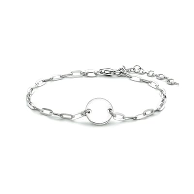 Zilver Gerhodineerd Armband Rondje 16 + 3 Cm 1334034