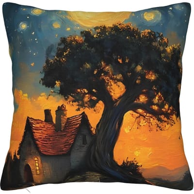 Sterrenhemel Van Gogh Kussensloop Polyester Kussenhoes Decoratie Olieverf Kussenhoes Home Met Rits 18' 50x50cm