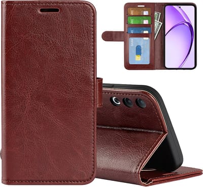 MobyDefend Hoesje - Geschikt voor Oppo A80 5G - Wallet Book Case (Sluiting Achterkant) - Bruin