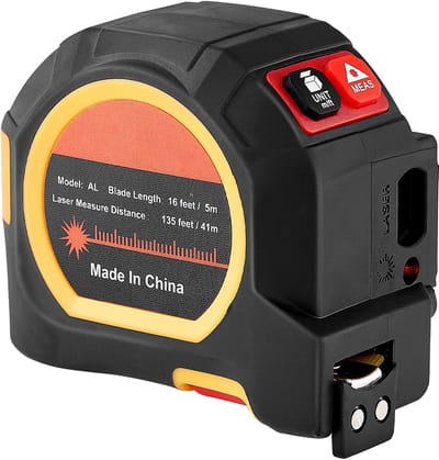 2-In-1 Laser Meetlint, 41 M Oplaadbaar Lasermeetapparaat & 4,8 M Meetlint met Magneet, Meetinstrument met 4 Modi - Lengte, Oppervlakte, Volume, Continu, Eenheden: Ft/In/M/Ft+In