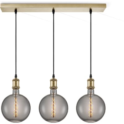 Home sweet home hanglamp Vintage brons 3L Beam Spiral g180 - smoke