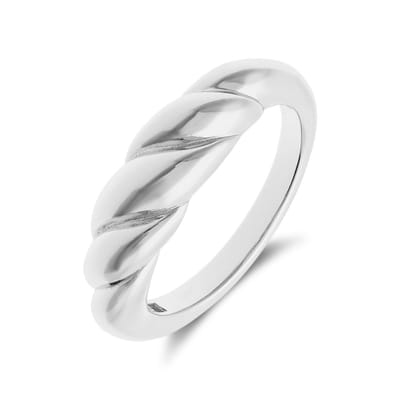 Lucardi Dames Zilveren ring croissant - Ring - 925 Zilver - Zilverkleurig - 16.50 / 52 mm