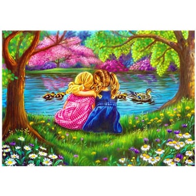 Diamond Painting Leeuw Broderie Diamant Cartoon Diamond Cross Stitch 20X30CM blue
