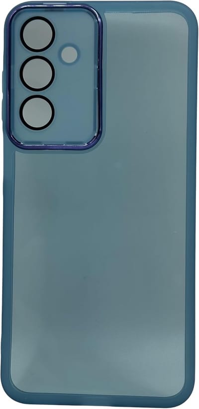 Case Cover Zacht Siliconen TPU Hoesje Achterkant Met Camera Lens Film Geschikt voor: Samsung Galaxy S24 FE - Blauw