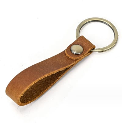 Luxe Leren Sleutelhanger I Sleutelhouder I Retro Stijl I Universeel I Lichtbruin