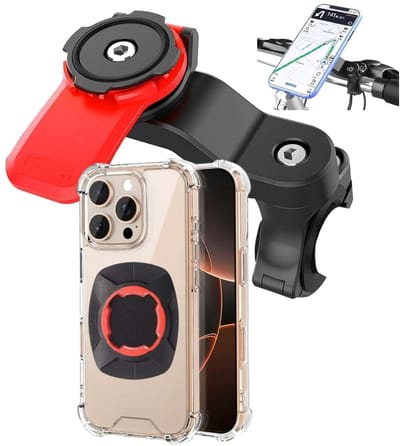 Telefoonhouder Fiets Magnetisch met Backcover hoesje - Geschikt voor: iPhone 16 Pro | Magnetische slotbevestiging | Magneet | GSM Houder Fiets – Fietshouder