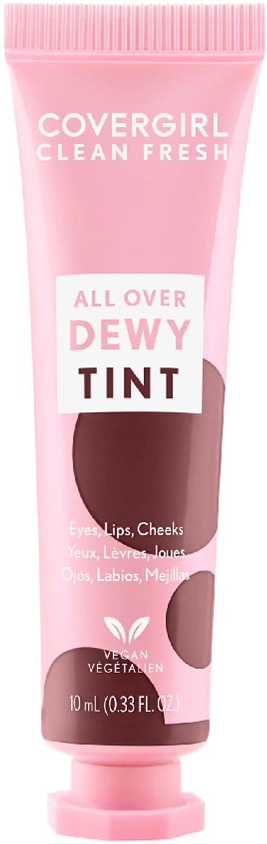 Covergirl - All Over Dewy Tint - 100 Rosy Brown - VEGAN - 3 in 1 BLUSH, Lipstick & Oogschaduw - 10 ml