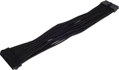 SilverStone PP07 - Stroomverlengkabel 24-pins ATX (V) naar 24-pins ATX (M) - 30 cm - zwart