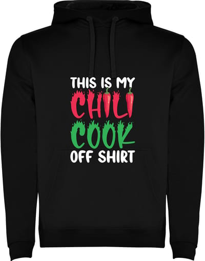 Zwarte Hoodie This is my Chili Cook Off Shirt - mijn Chili kook shirt - Chili Pepers - Humor Maat M