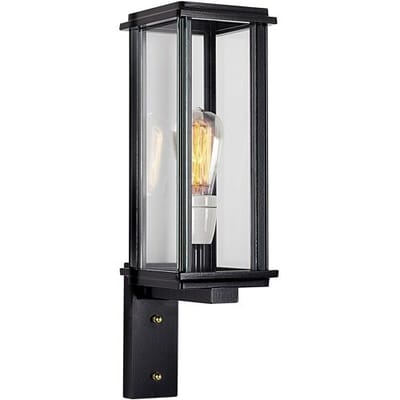 KS Verlichting wandlamp - Capital Classic - L - Buitenlamp - E27 - Vierkant - Steun - Glas - Elegant - Aluminium - Zwart