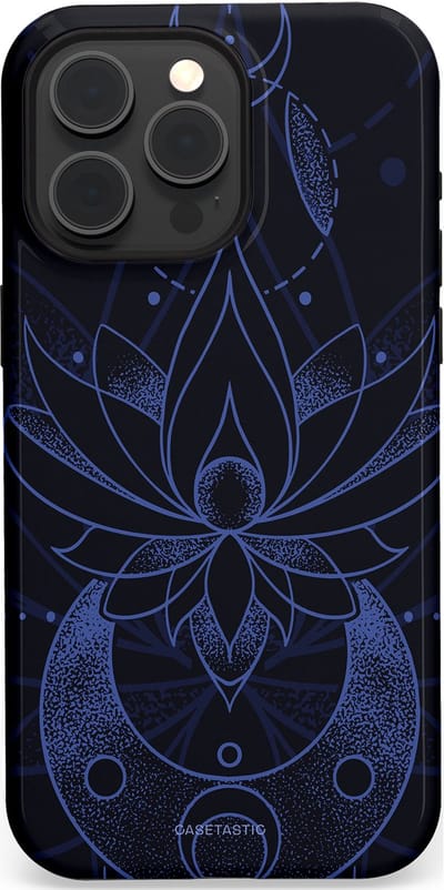 Casetastic Hoesje Geschikt voor Apple iPhone 15 Pro Max Magsafe - Stijlvolle Beschermende Duo-layer Case - Lotus Nacht