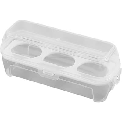 Porte-œufs scellé à haute transparence 3/4/8 compartiments, antichoc et anti-chute style camping extérieur, boîte de rangement pour œufs de pique-nique de cuisine 3 grids blanc