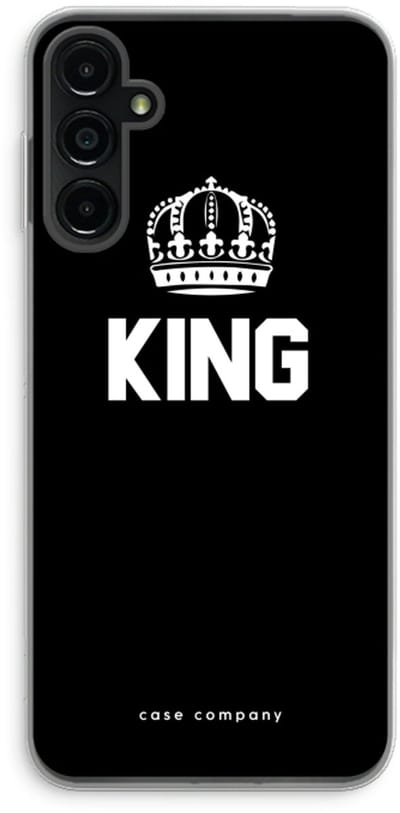 Case Company® - Hoesje geschikt voor Samsung Galaxy A14 hoesje - King zwart - Soft Cover Telefoonhoesje - Bescherming aan alle Kanten en Schermrand