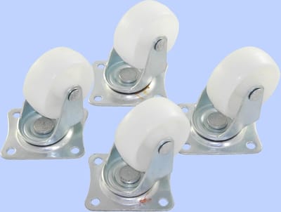 Benson Zwenkwieltjes - 4x - wit - 32 mm - Zwenkwielen - Transportwieltjes - Transportwielen