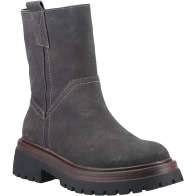 Hush Puppies Rebecca Dameslaarzen Van Suède In De Kleur Houtskool