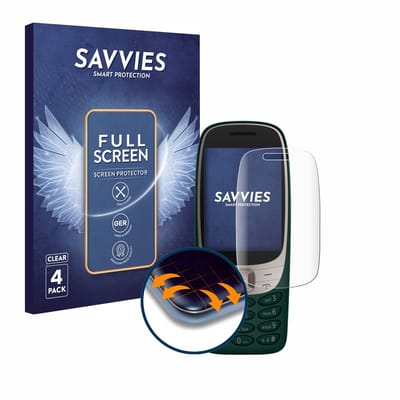 Savvies - Screenprotector voor Nokia 6310 (2024) - Folie Beschermfolie transparant volledig dekking 4 Stuks
