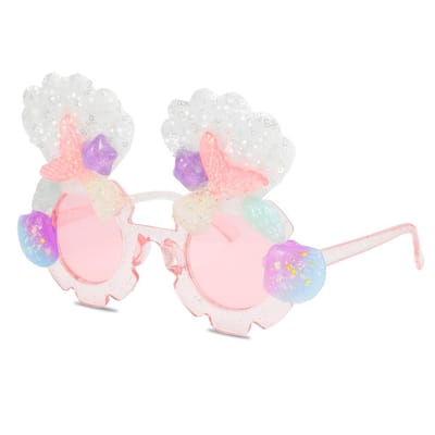 Dailygoods- Zonnebril Kind - Roze Bloemen/Zee Thema - Schattige Zonnebril - Leeftijd 3-12 - Fantasievol Ontwerp - Perfect voor Zomer/Verjaardagsfeestje - Kindersunglasses